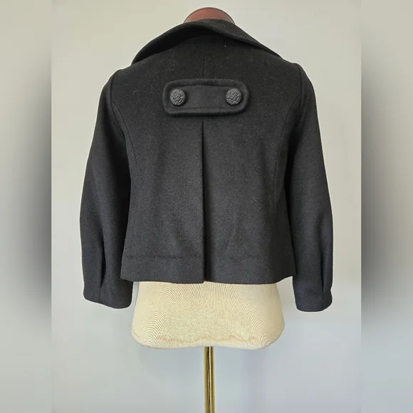 TOBIAS NWT 100% Wool Cropped Black Women's Jacket. Size 2 - Picture 5 of 16